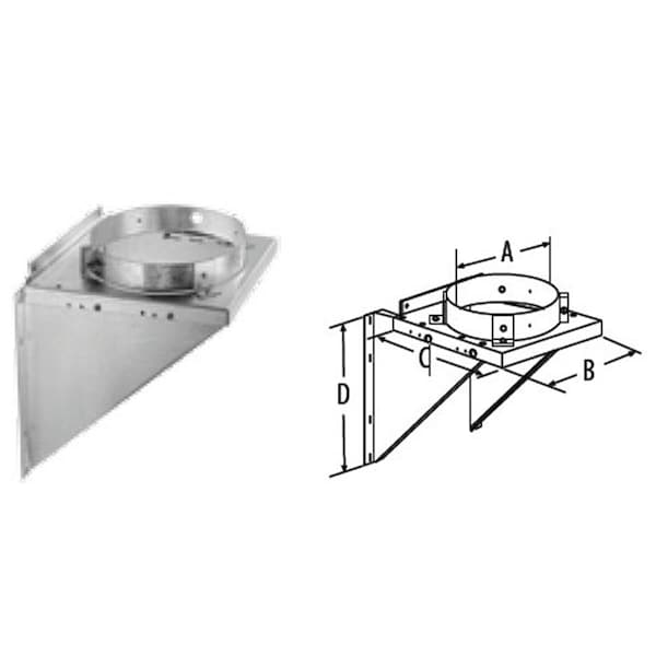 Ricki'S Rugs M & G Duravent 6DT-TSBSS 6 Inch Duratech Stainless Tee Support RI2547770 - main